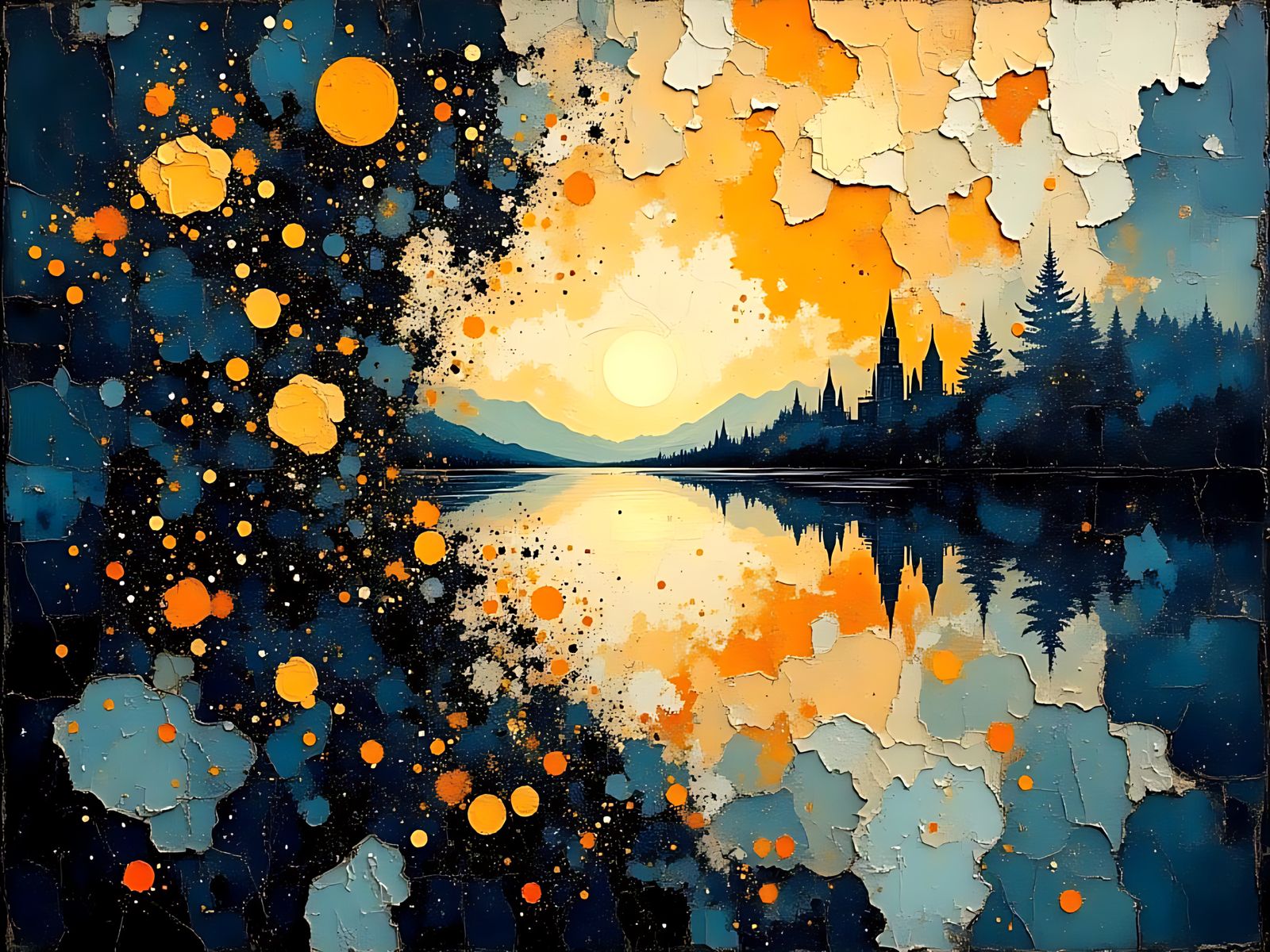 Surreal Worlds Collide in Rococo Oil Painting