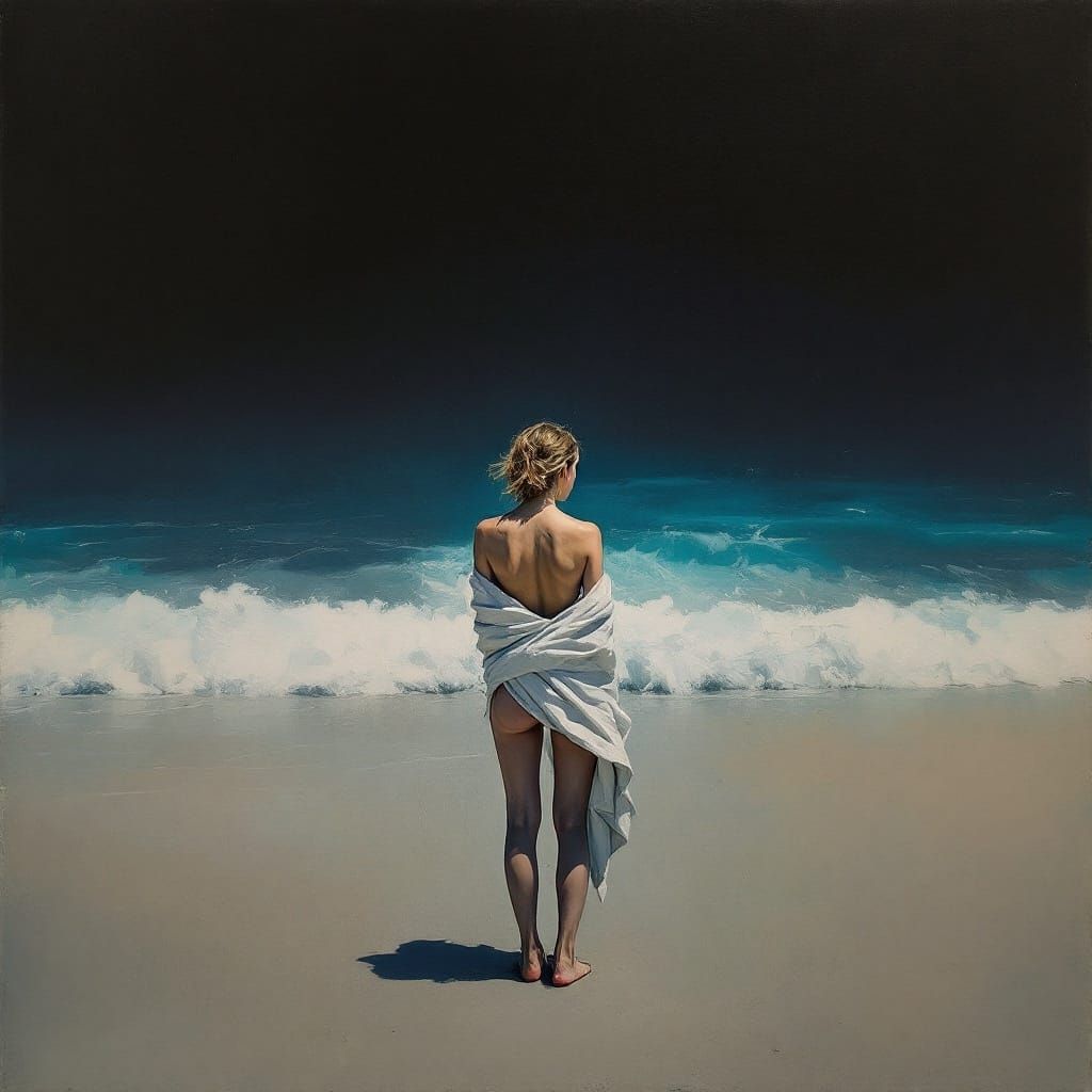 A Figure Enveloped in Haunting Emptiness Meets the Breeze on...