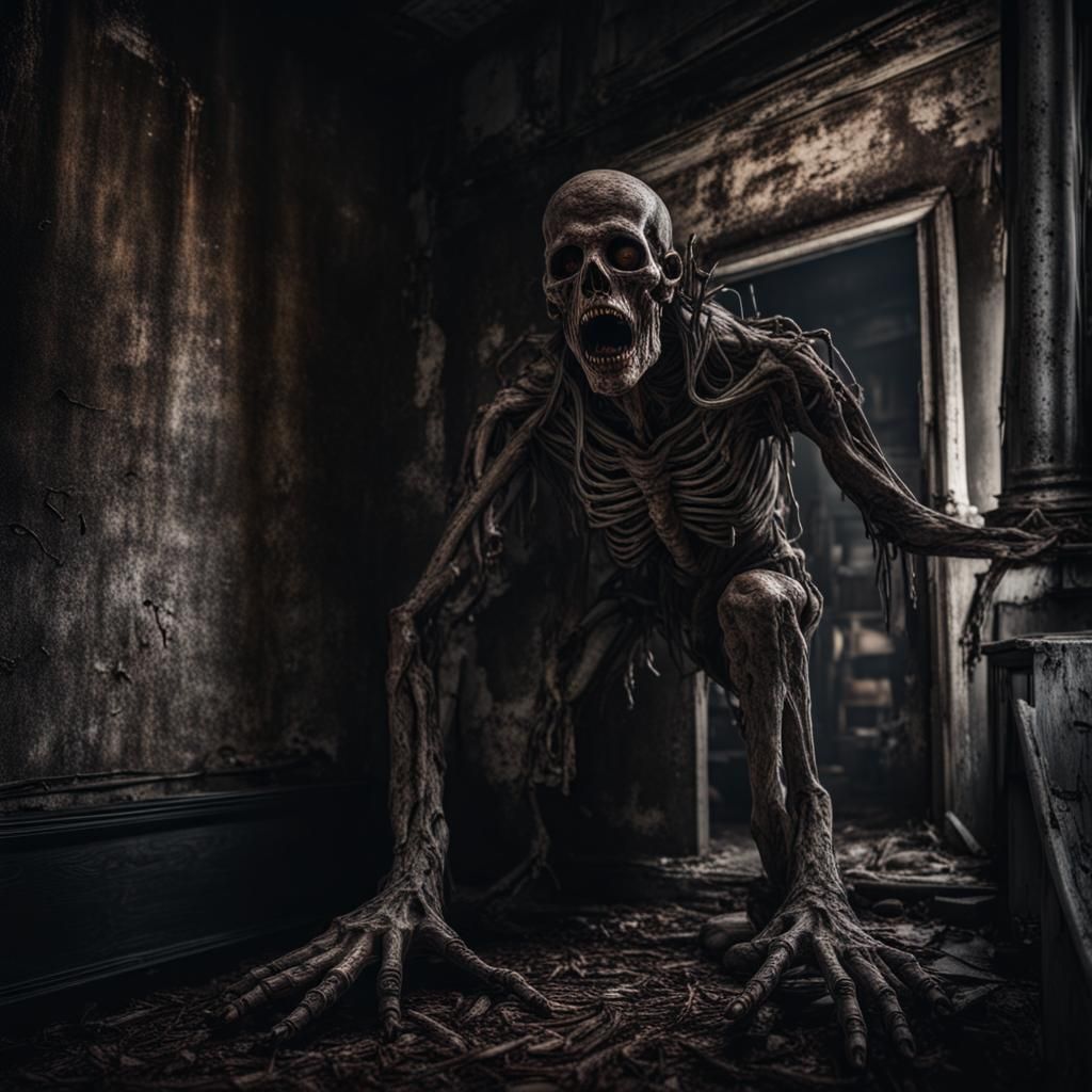 Hyperrealistic Horror Scene in Sharp Focus