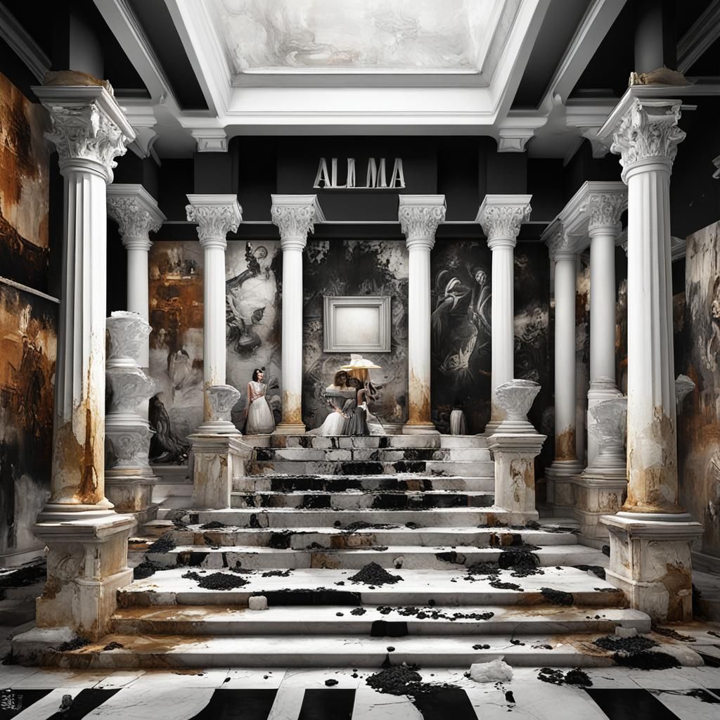 Cybergoth Model in Coffee Shop Art Exhibit