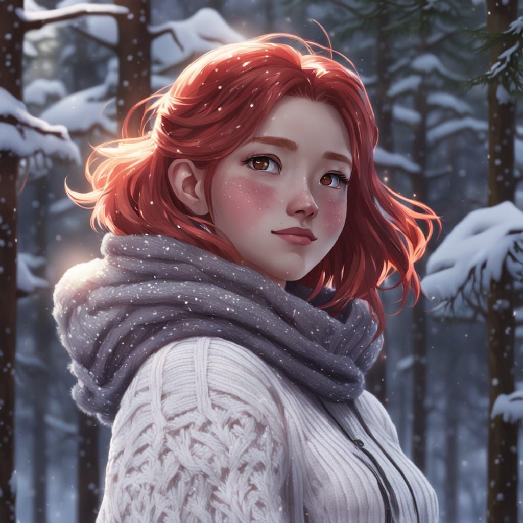 Serenely Lit Christmas Scene in Enchanted Forest