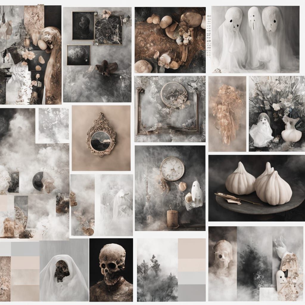 Aesthetic Ghost Themed Mood Board