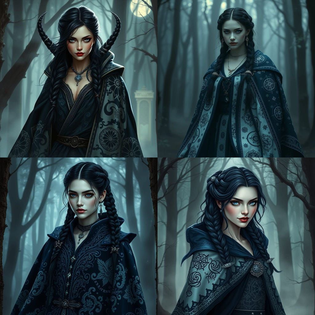 Ethereal Slavic Warlock in Dark Medieval Fantasy