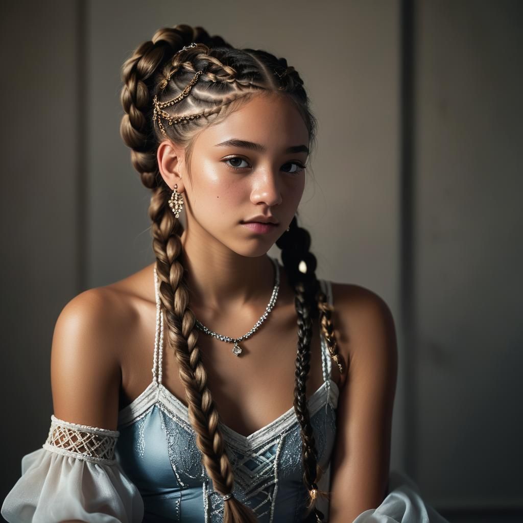 A Teenage Girl in Moody, Atmospheric Portrait