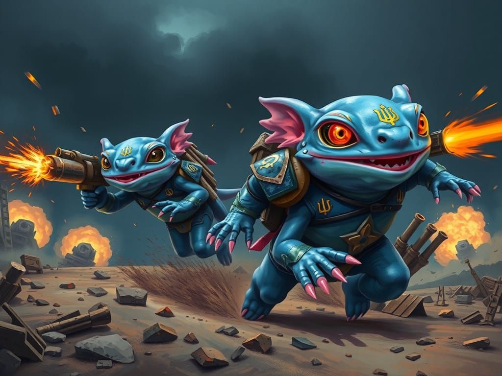 Axolotl Warriors in Battle