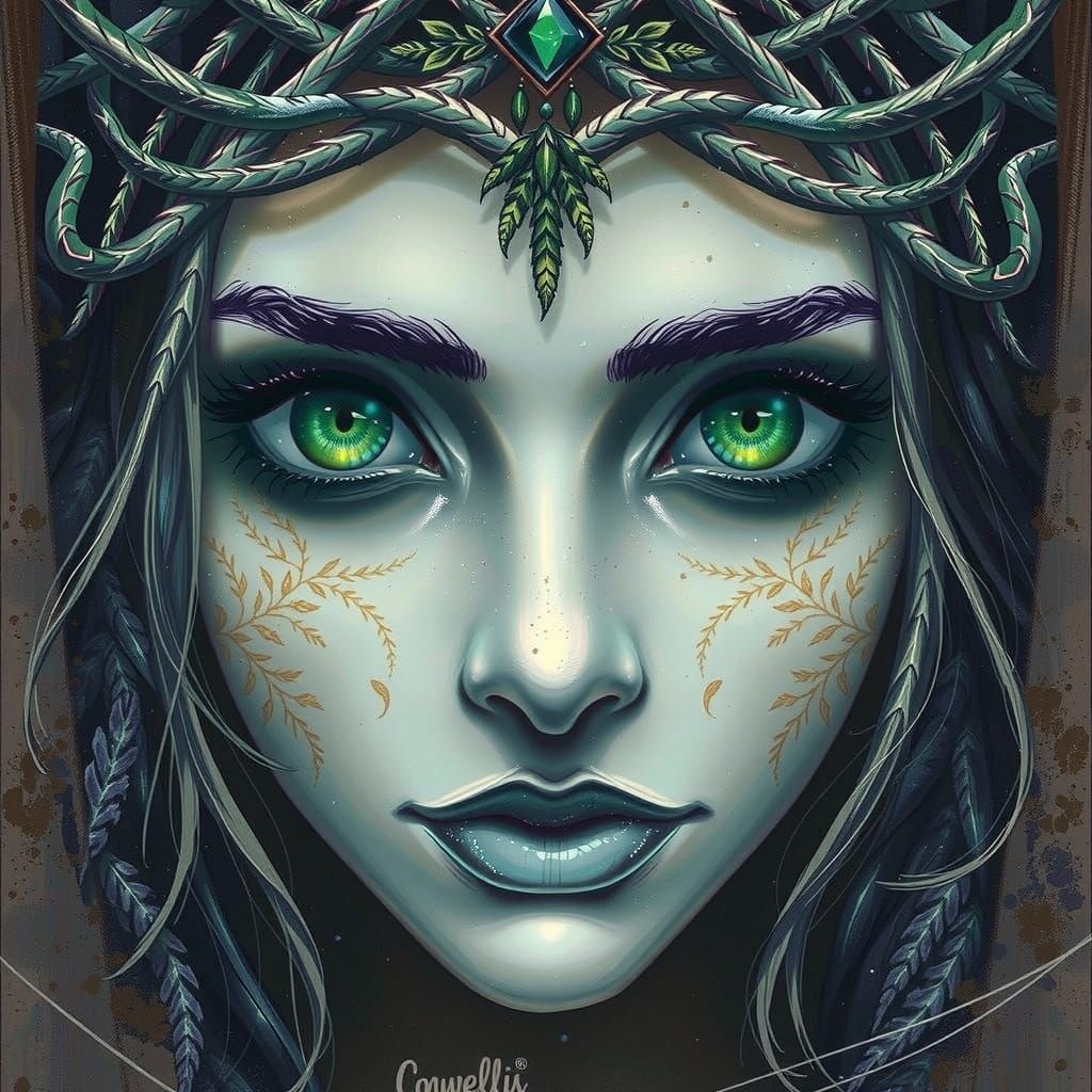 Serene Druid Priestess in an Ethereal Aura