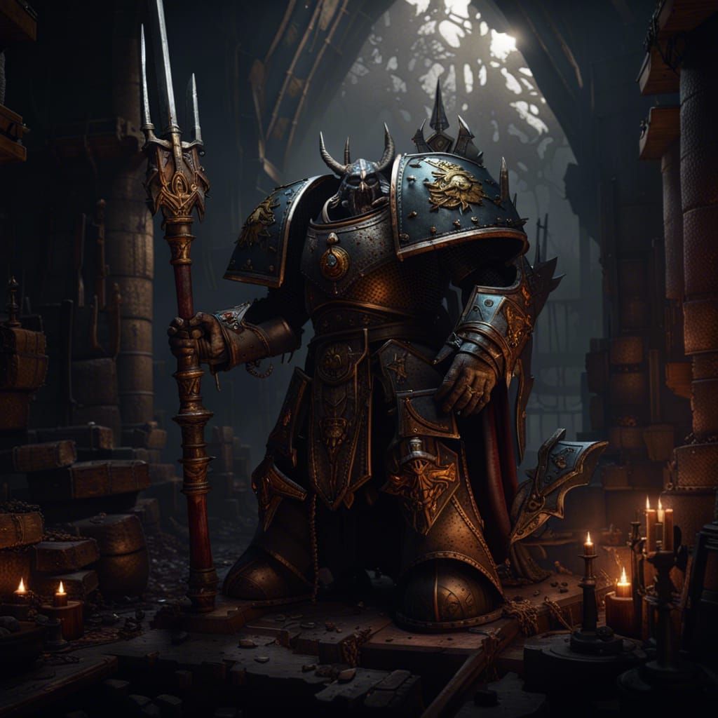 Dark Fantasy Concept Art in Purple and Yellow