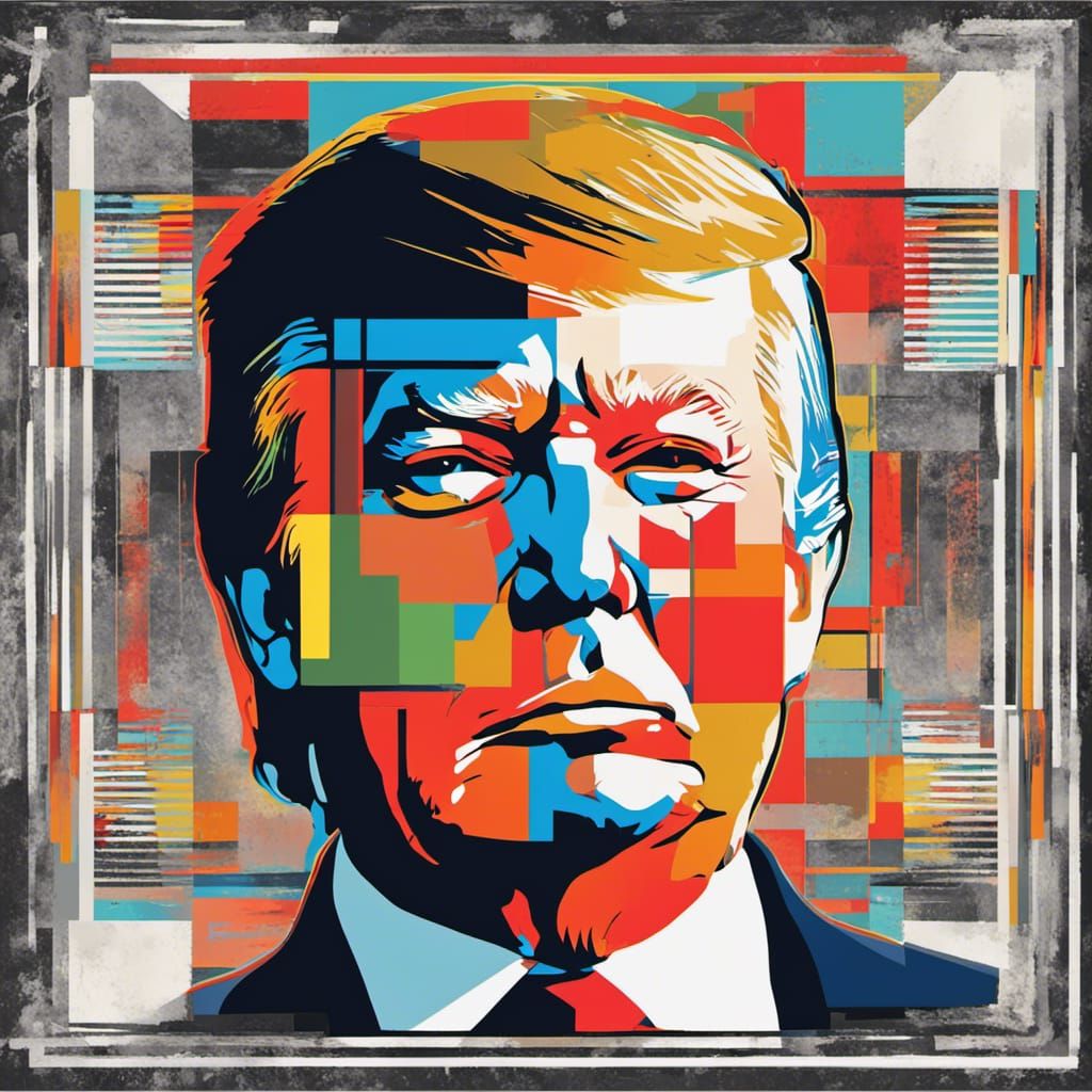 Pop Art Portrait with Geometric Bauhaus Elements