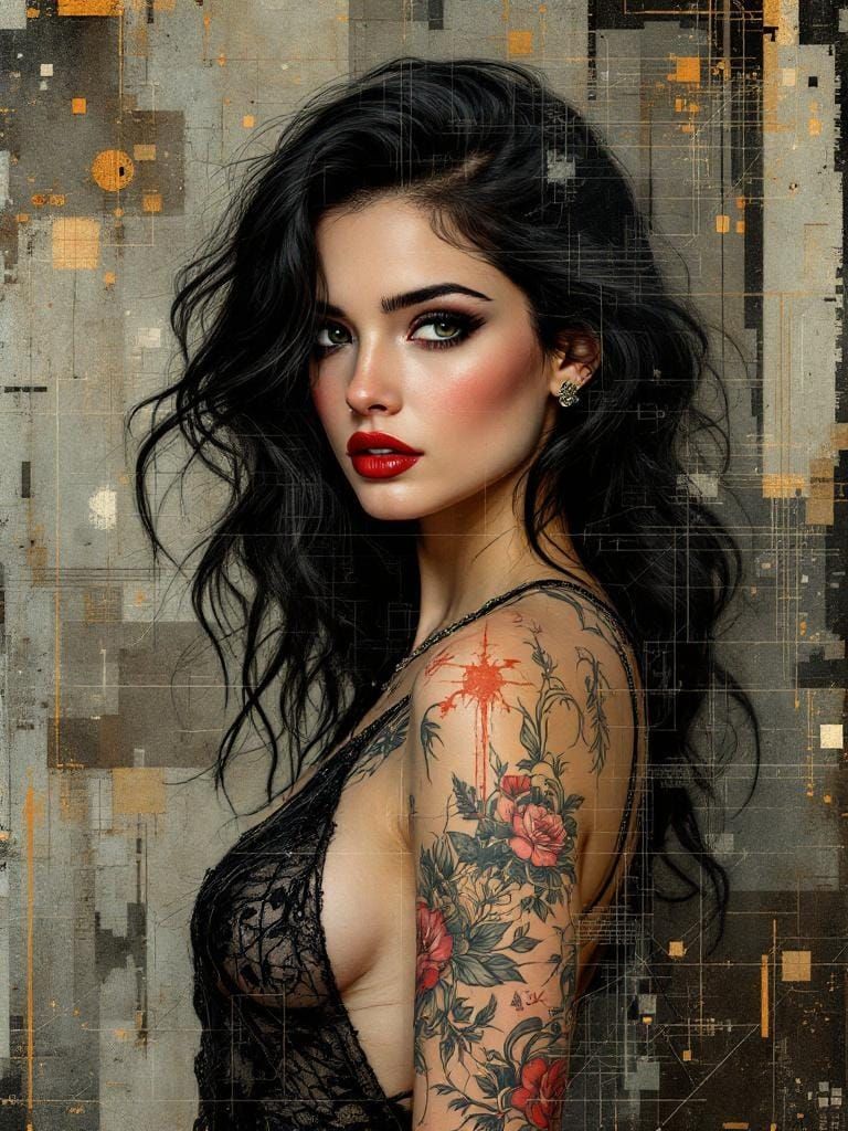 Pin-Up Fusion: Dürer Meets Glitch Art