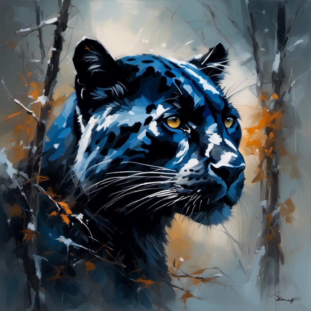 Panther in Ethereal Winter Wonderland