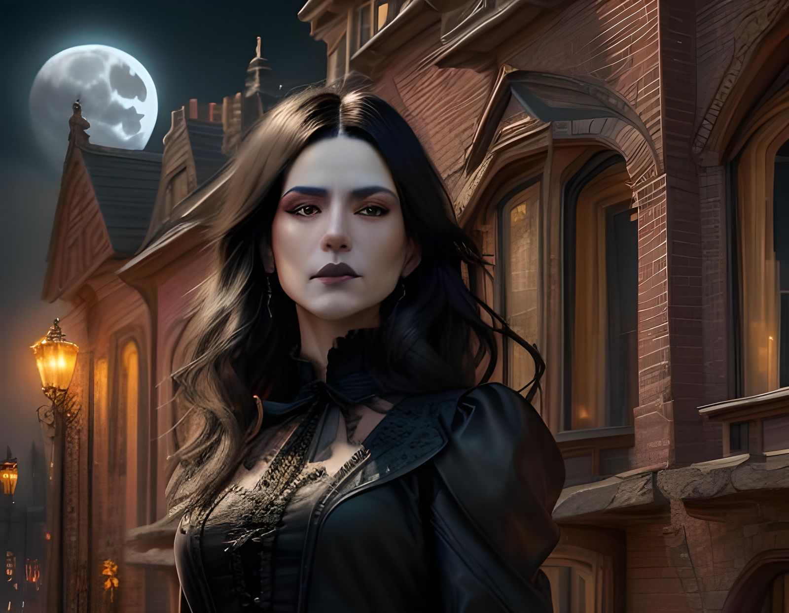 Detailed Gothic Vampire Portrait in Hyperrealistic Style