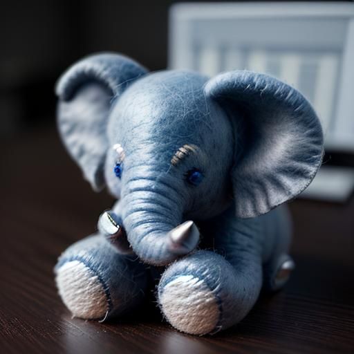 Stuffed Elephant in Abandoned Office: 8K Photo