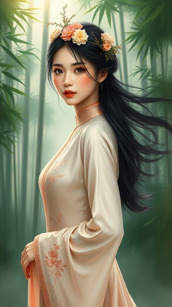 Vietnamese Woman in Áo Dài: Poetic Realism