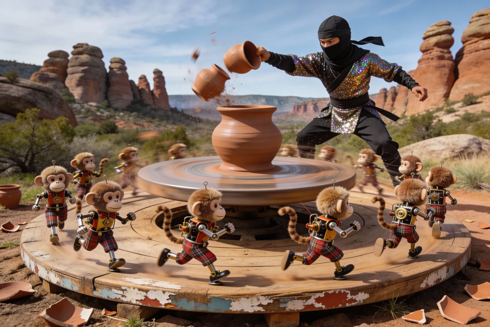 Timeworn Performance Pottery Featuring Glitterninja & Monkeys