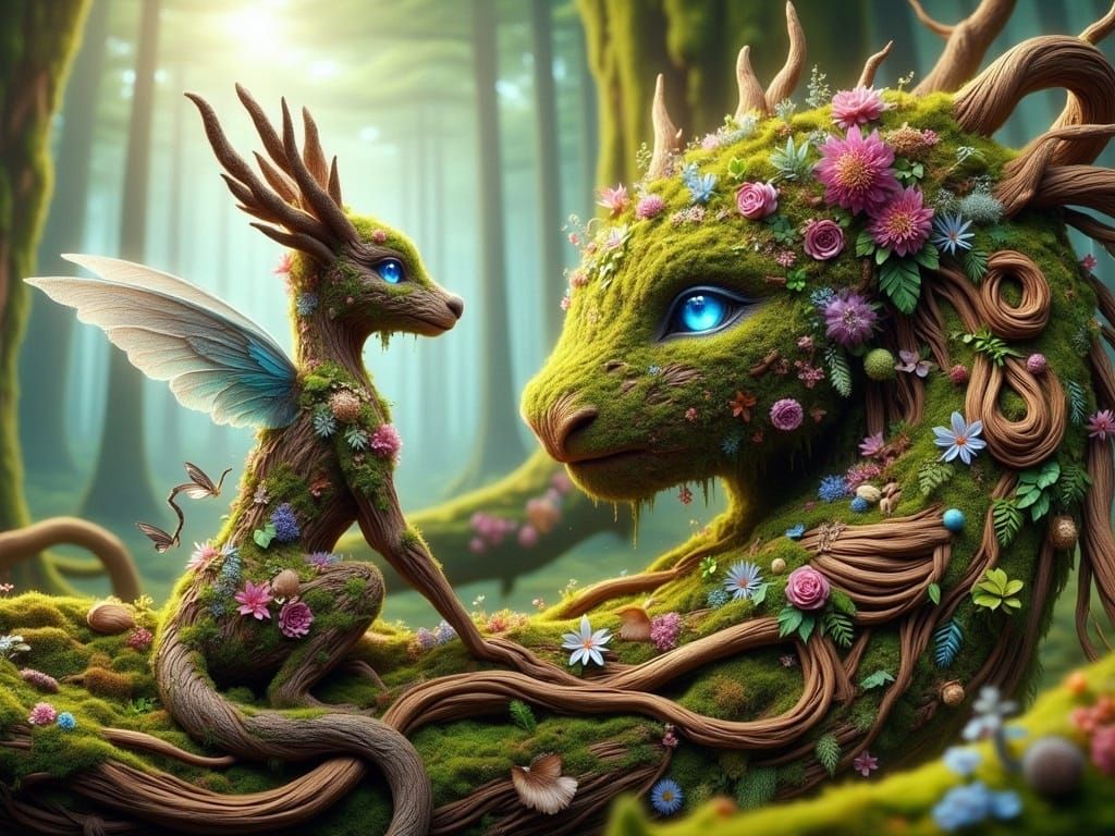 Enchanted Dog Ent with Fairy