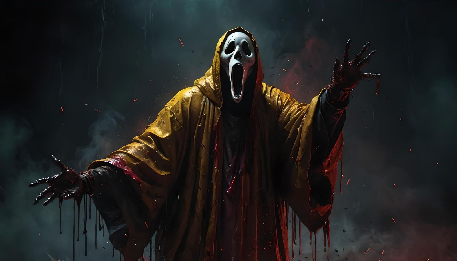 Ghostface Portrait in Detailed Matte Painting Style