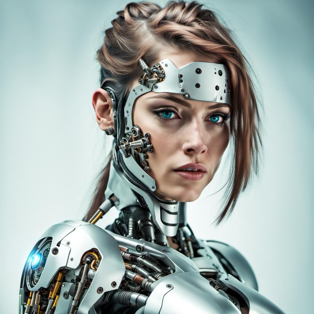 Futuristic Cyborg Woman Digital Art