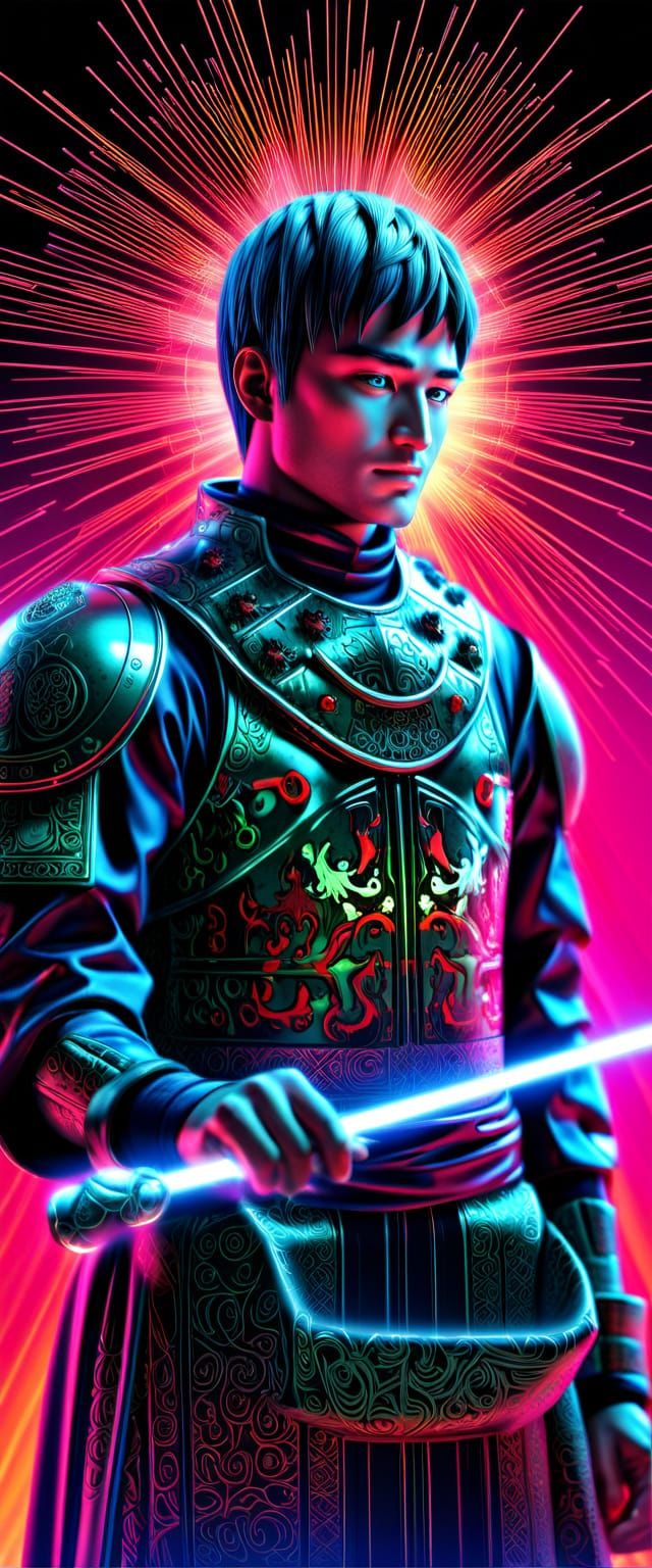 Surreal Anime King on Throne in Vibrant Cel-Shaded Style