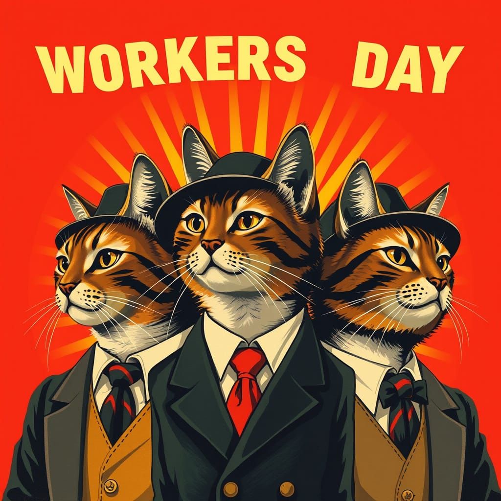 Red Revolutionaries: Cats in Soviet Suits