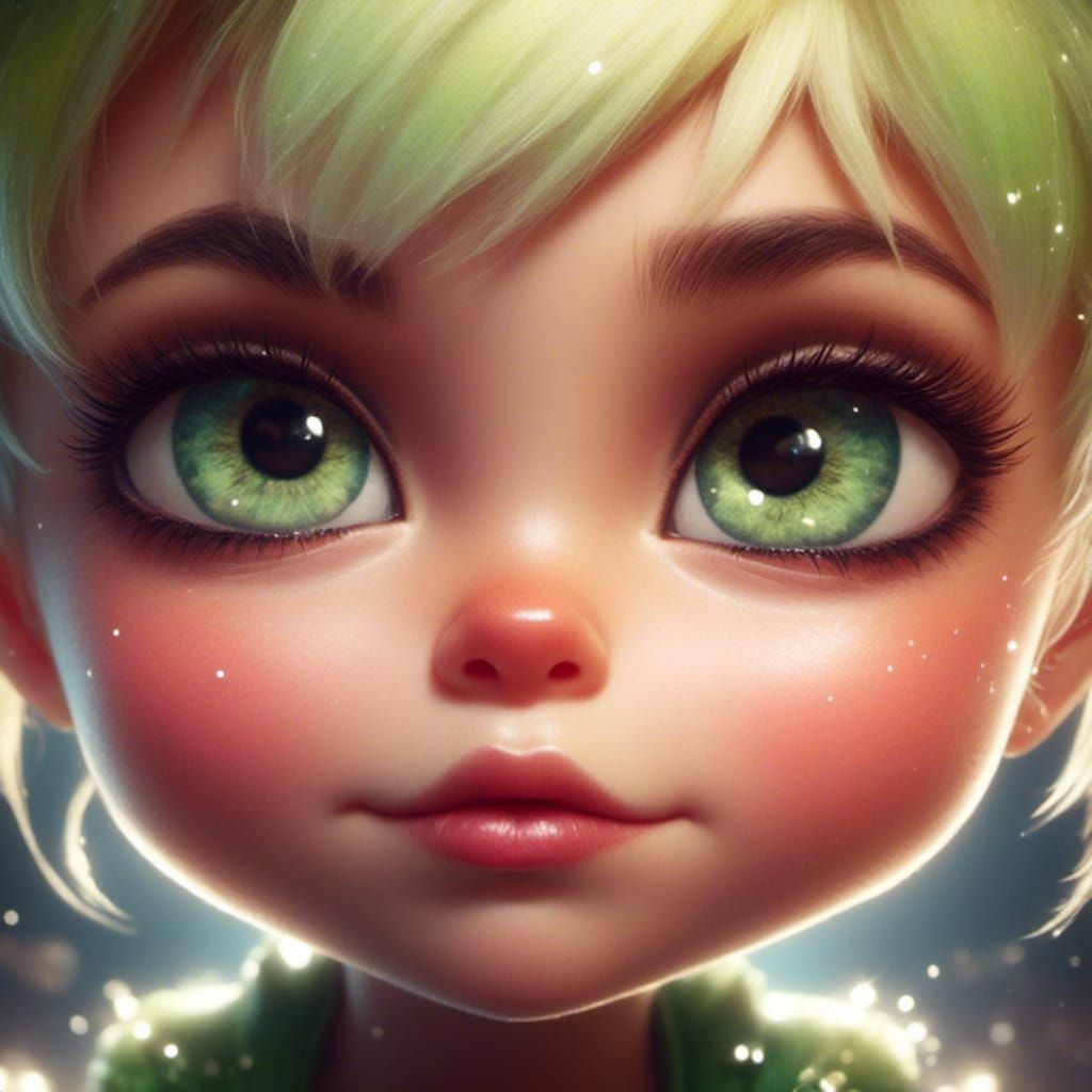 Tinkerbell Sulky Portrait in Animation Style