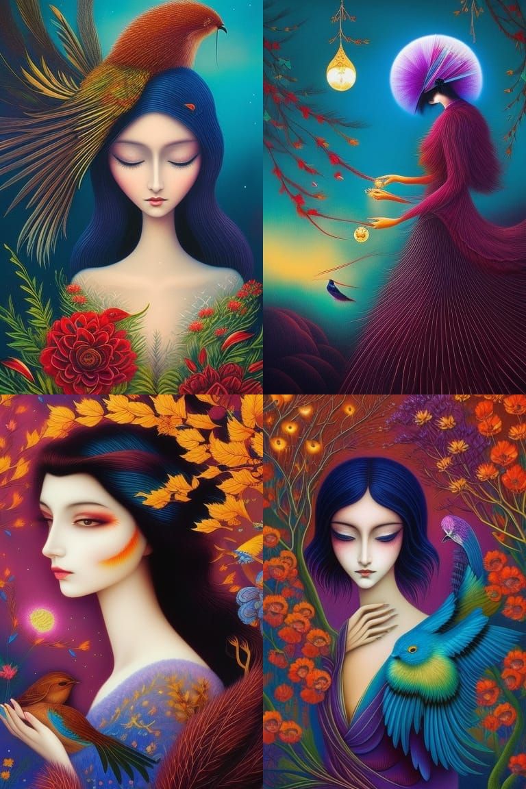 Sad Woman in Fairytale Magic Realism Style