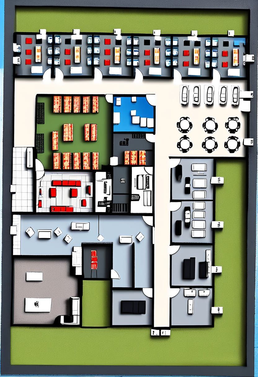 Realistic Futuristic Floor Plan Visualization with Clean Lin...
