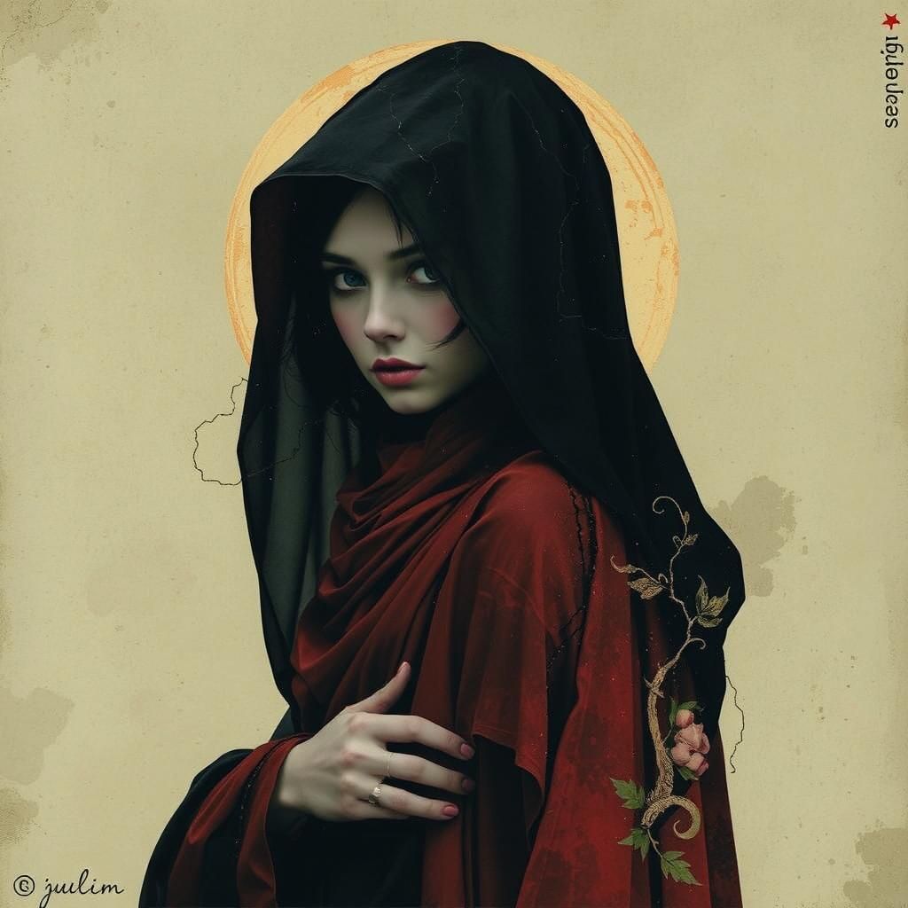 Witch in Screen Print Style