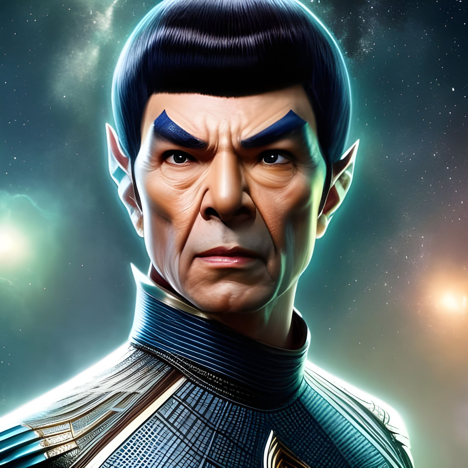 Hyperdetailed Rococo Star Trek Spock Portrait