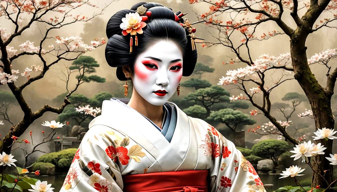 4 Pictures (1): A classic geisha from Japan.