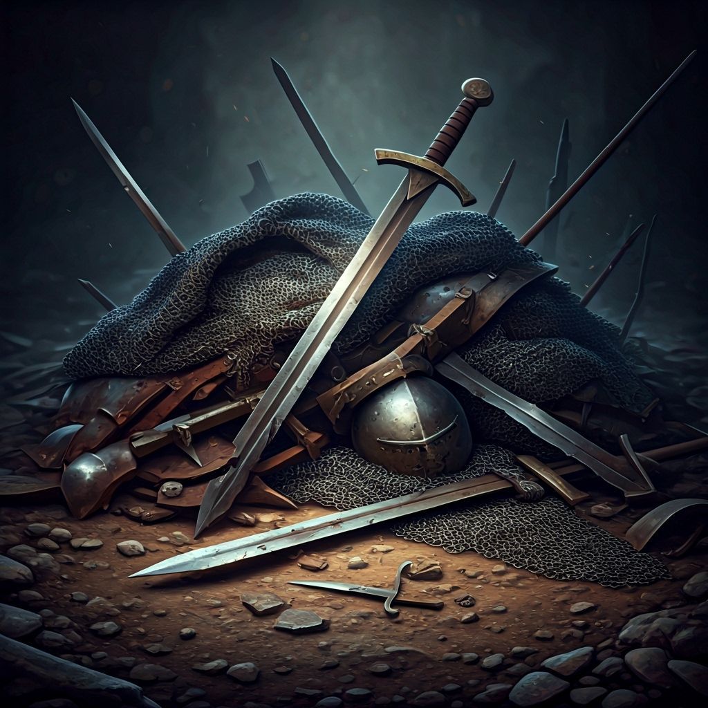 RPG Loot Icon: Broken Weapons and Armor Remains