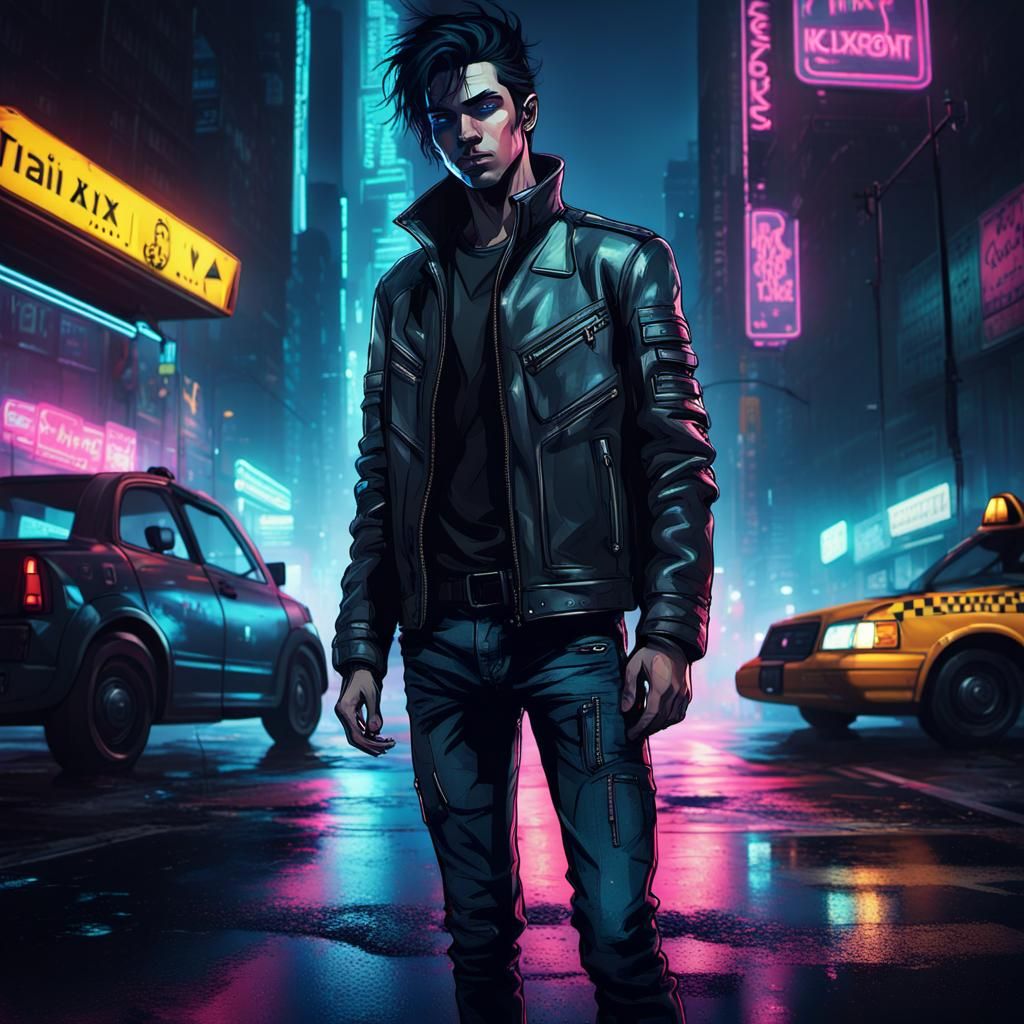 Cyberpunk Elf in Urban Dystopia