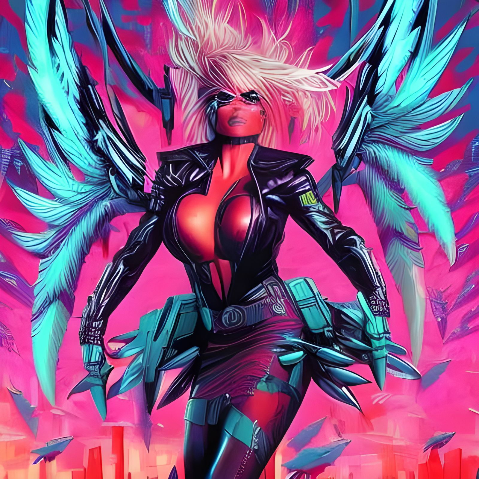Cyberpunk Angel: Pamela Anderson in Flight