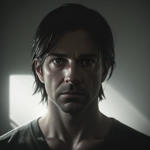 Dramatic Portrait of a Man with Intense Gaze