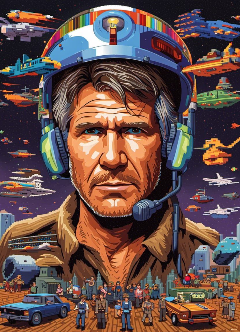 Harrison Ford as 8-Bit Pixel Art Gaming Hero