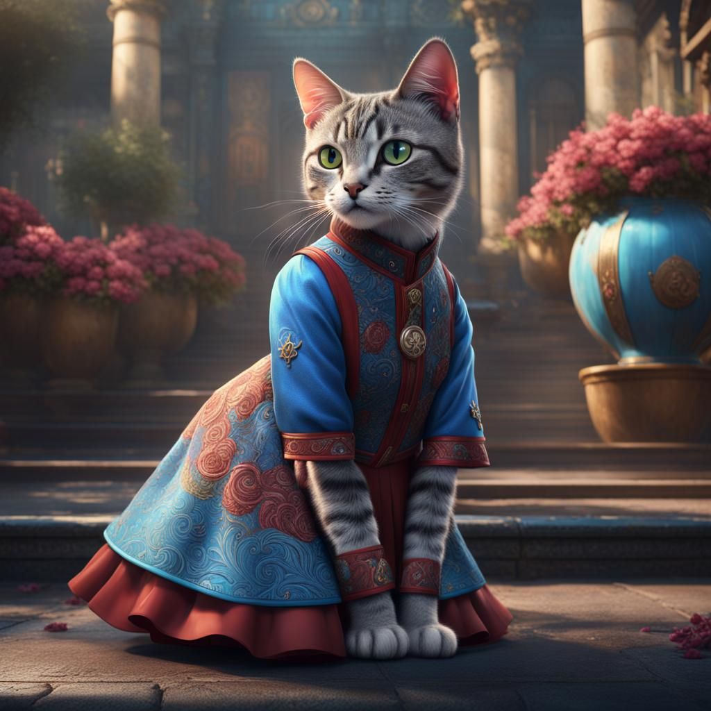 Cat in Trabzonspor Dress: Detailed Cinematic Art