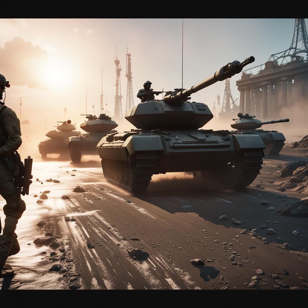 Soldiers and Tanks in Battlefield: 3D Game Art
