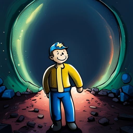 Vault Boy Graffiti Art in Street Style