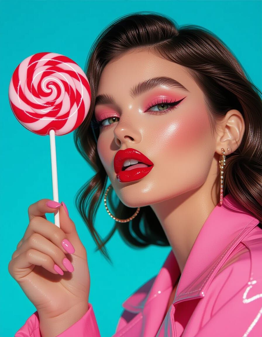 Candy Brain Lollipop with Playful Model