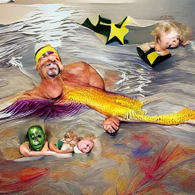 Hulk Hogan as Child Mermaid, ArtStation Illustration