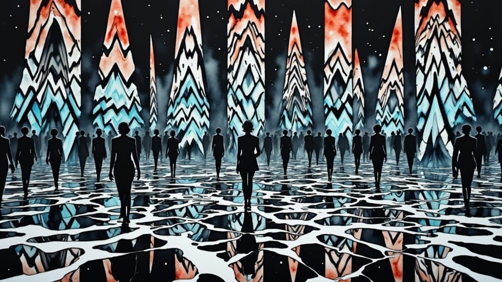 Op Art Infinity Mirrored Portraits