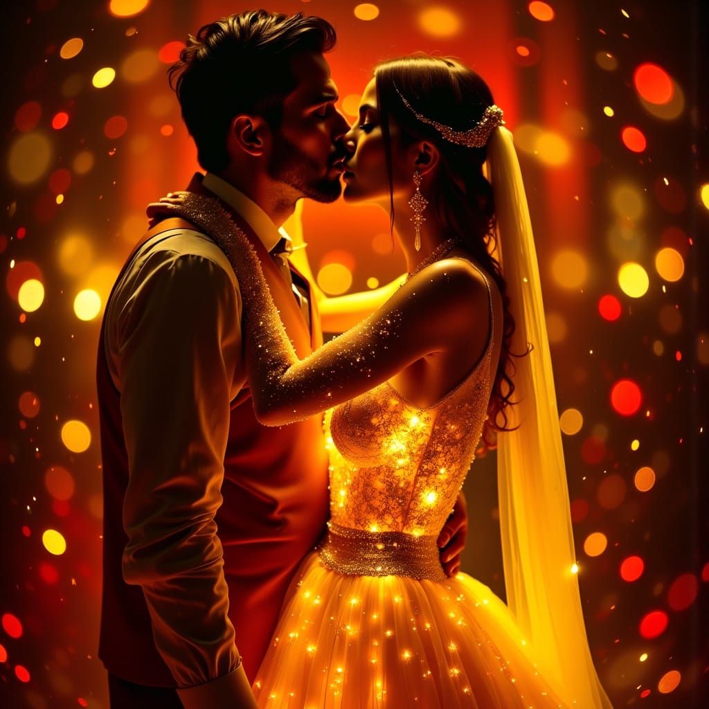 Emotional Futuristic Scene in Cyberpunk Style