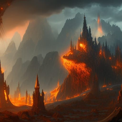 Detailed Matte Painting of Fire in 8k