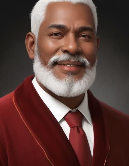 Joyful Man in Red Velvet Robe: Fantasy Portrait
