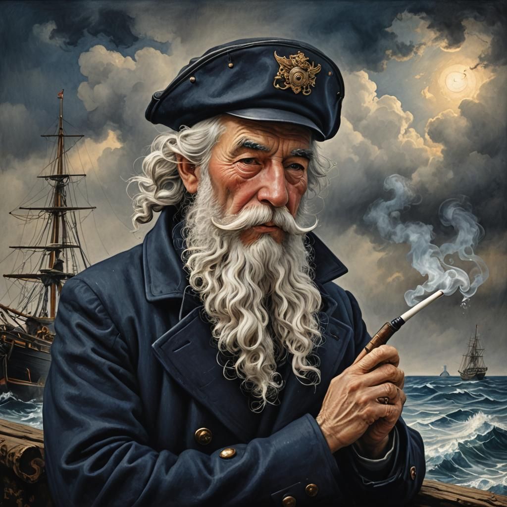 An old salty sea captain of an 1850 whaler