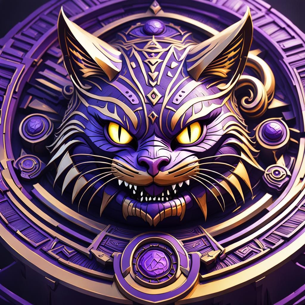 Evil Tribal Cheshire Cat in Dark Fantasy Art