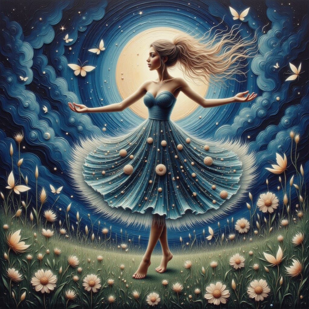 Magical Moon Dancer in Dreamy Garden