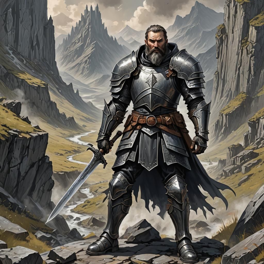 DnD Paladin Illustration in Gothic Fantasy Style