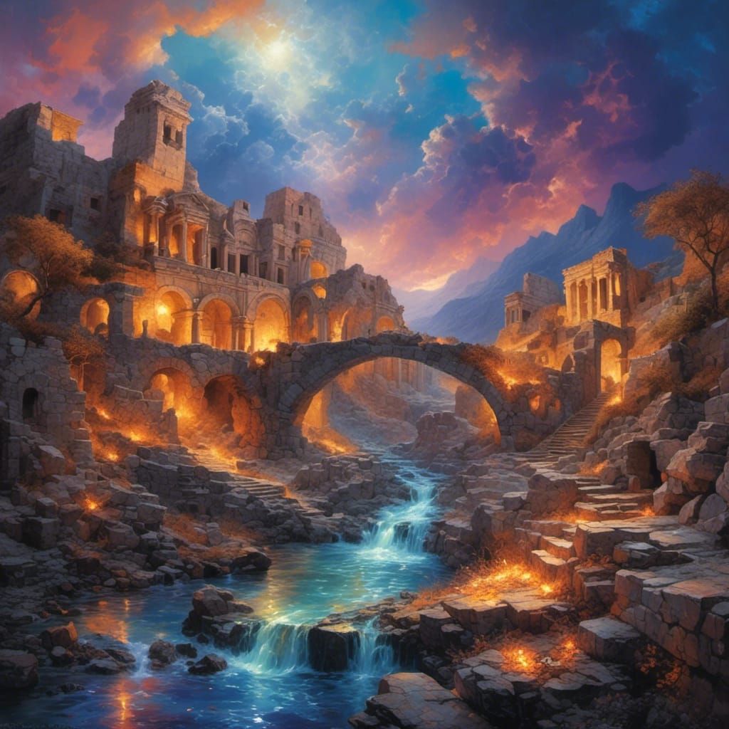 Molten Silver River Reflects Colorful Sky