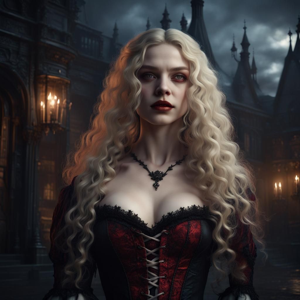 Victorian Gothic Vampire with Curves in Detailed Matte Paint...