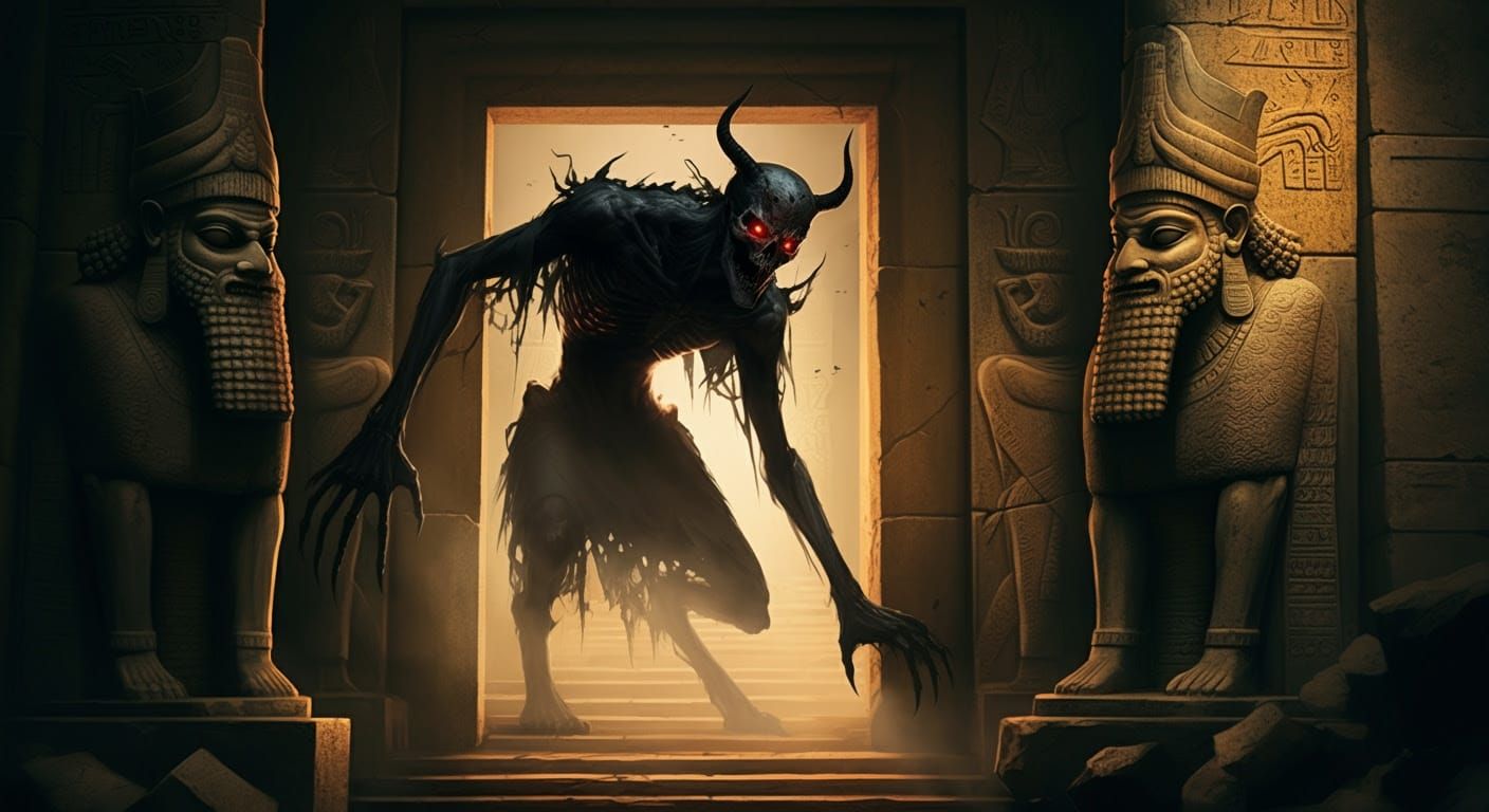 Spectral Demon Lurks in Ancient Mesopotamian Temple Shadows